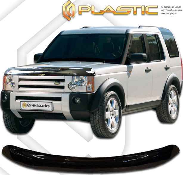 Дефлектор СА Пластик для капота (Classic черный) Land Rover Discovery 2004-2006. Артикул 2010010101343