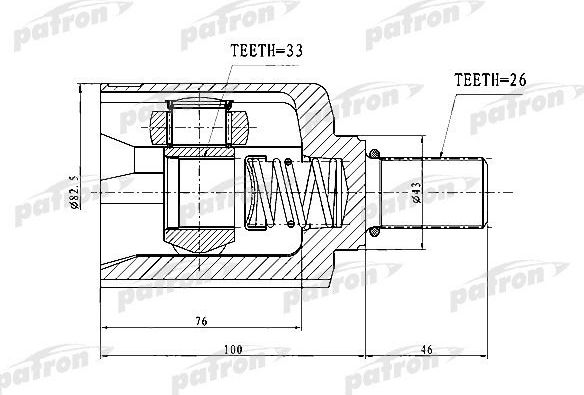 Шрус внутренний (граната) Patron. Артикул PCV1727