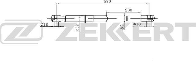 Амортизатор (упор) багажника Zekkert. Артикул GF-2603