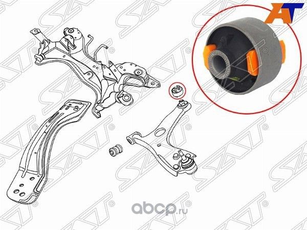 Сайлентблок переднего нижнего рычага задний  CHERY (SAT). Артикул STT112909080
