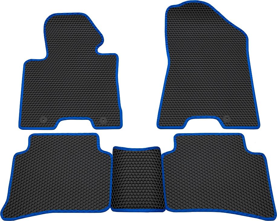 Коврики Rezkon EVA Соты для салона Hyundai Tucson III 2015-2018 Синий кант. Артикул 9120060203