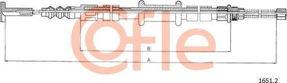 Трос ручника (тросик ручного тормоза) Cofle задний левый для Fiat Tipo 160 1987-1995. Артикул 92.1651.2