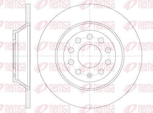 Тормозной диск Remsa задний для Audi A6 III (C6) 2004-2011. Артикул 6969.00