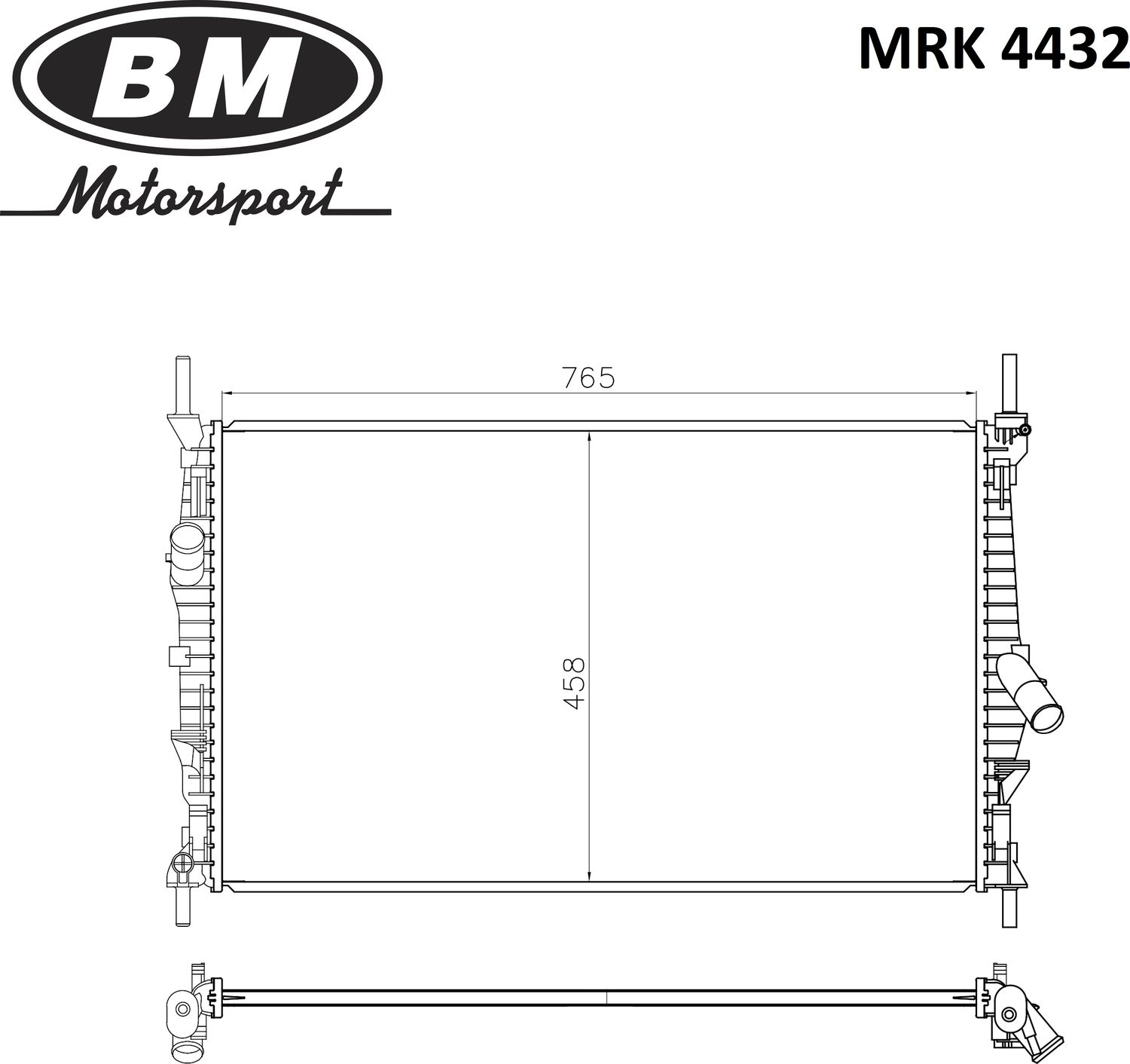 Радиатор двигателя FORD TRANSIT 14- MT/ AC +/ (BM). Артикул MRK4432