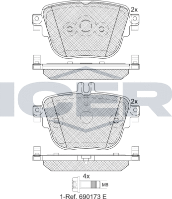 Тормозные колодки Icer. Артикул 182289