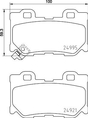 Тормозные колодки Hella NAO. Артикул 8DB 355 036-721