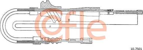 Трос ручника (тросик ручного тормоза) Cofle. Артикул 92.10.7501