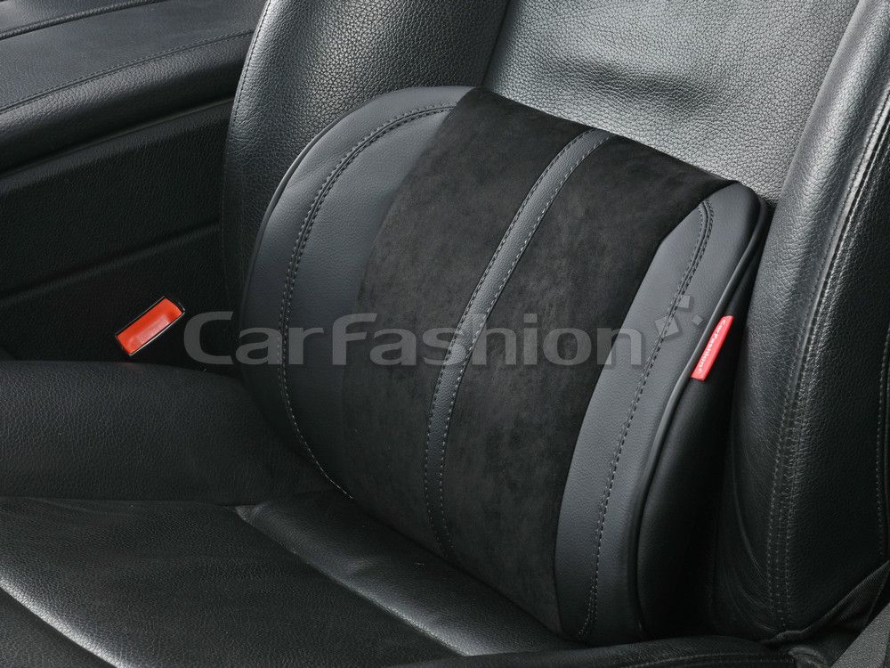 Подушки под поясницу CarFashion Flex ортопедическая M экокожа/замша, цвет Черный/Черный/Черный. Артикул 41560