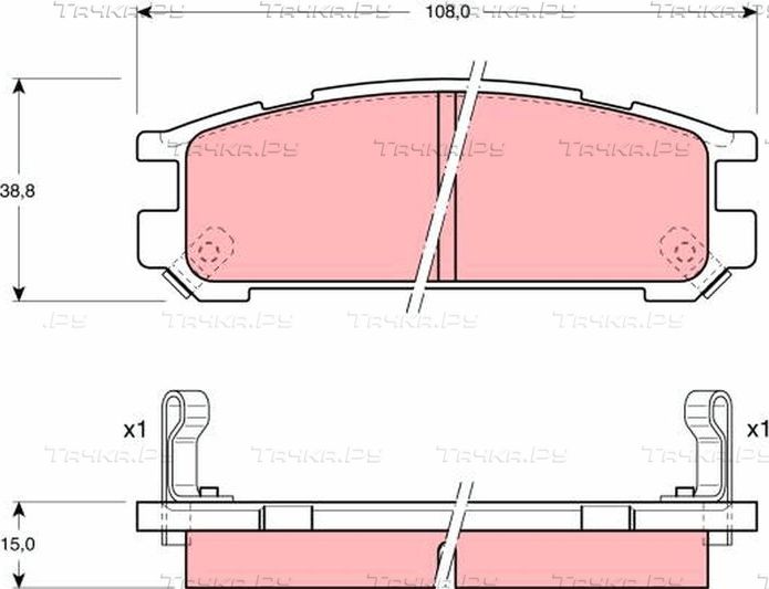 Тормозные колодки TRW задние для Subaru SVX 1992-1997. Артикул GDB990