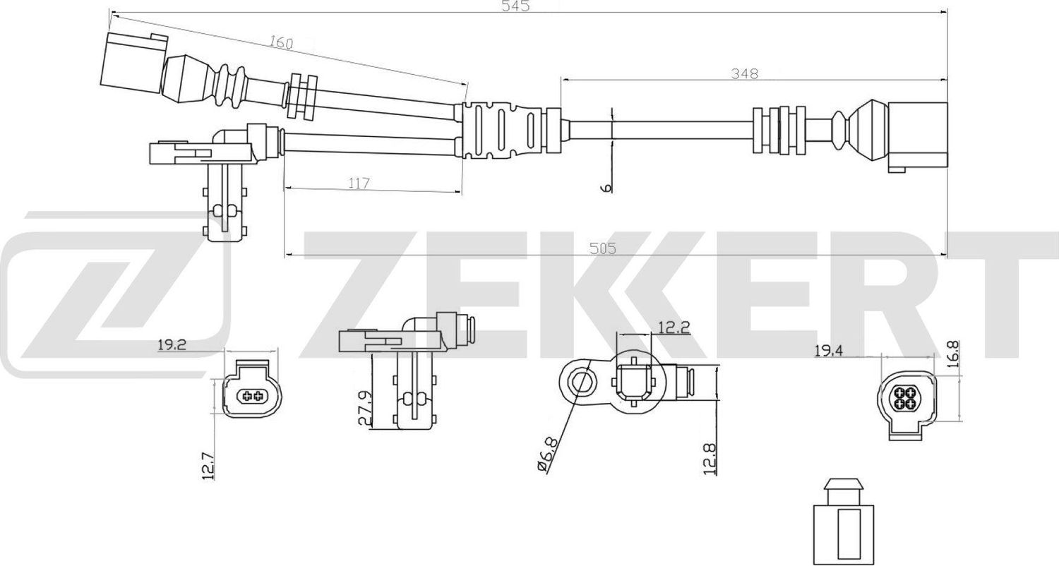 Датчик ABS Zekkert. Артикул SE-6063