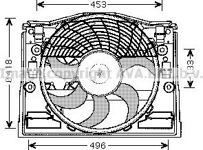 Вентилятор радиатора двигателя AVA для BMW 3 IV (E46) 1998-2007. Артикул BW7513