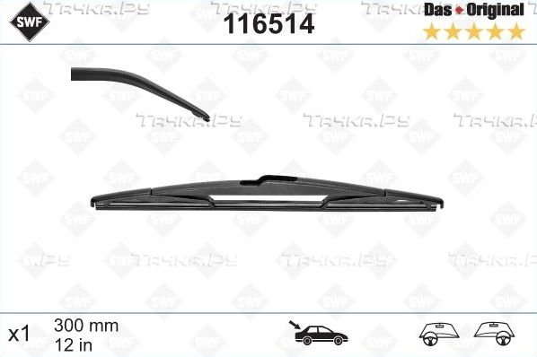 Щетка стеклоочистителя (дворник) SWF задняя для Opel Astra J 2009-2017. Артикул 116514