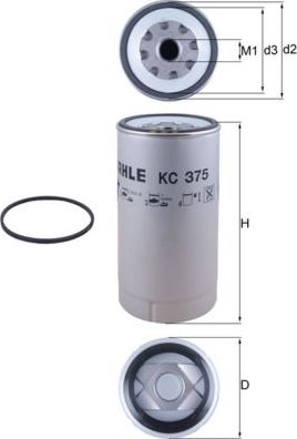 Топливный фильтр Mahle. Артикул KC 375D