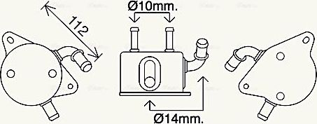 Радиатор масляный (маслоохладитель) для АКПП AVA (алюминий). Артикул TO3733