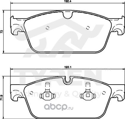 Дисковые тормозные колодки (Tyren). Артикул TYR1215751