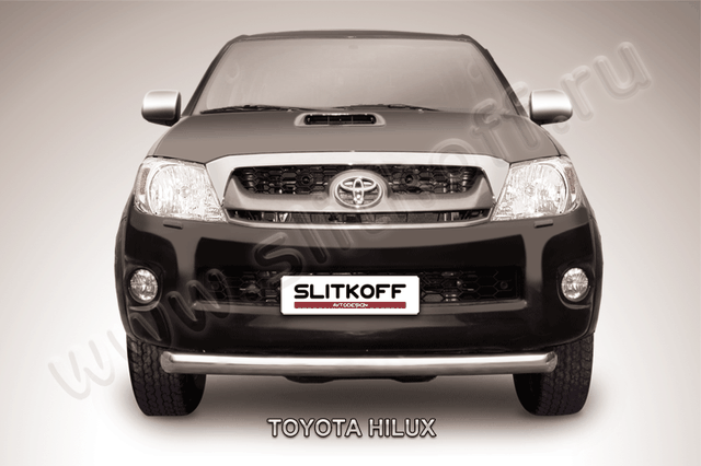 Защита Slitkoff переднего бампера d76 радиусная для Toyota Hilux VII 2008-2011. Артикул THL007
