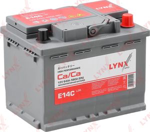 Аккумулятор 64 Ah, 580 A, обратная, 242X174X189 (Lynxauto) Lynxauto. Артикул E14C