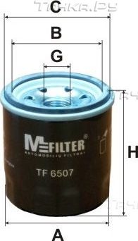 Масляный фильтр MFilter для Nissan Pixo 2009-2013. Артикул TF 6507