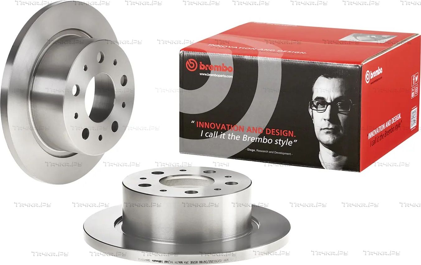 Тормозной диск Brembo задний для Citroen Jumper II 2006-2026. Артикул 08.A459.10