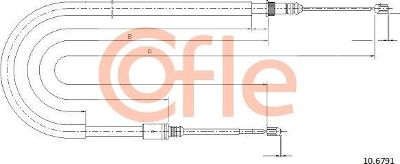 Трос ручника (тросик ручного тормоза) Cofle задний правый/левый для Renault Laguna II 2001-2007. Артикул 92.10.6791
