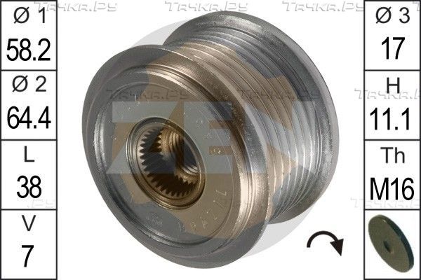 Муфта генератора обгонная Era для Land Rover Defender I 2006-2016. Артикул ZN5452