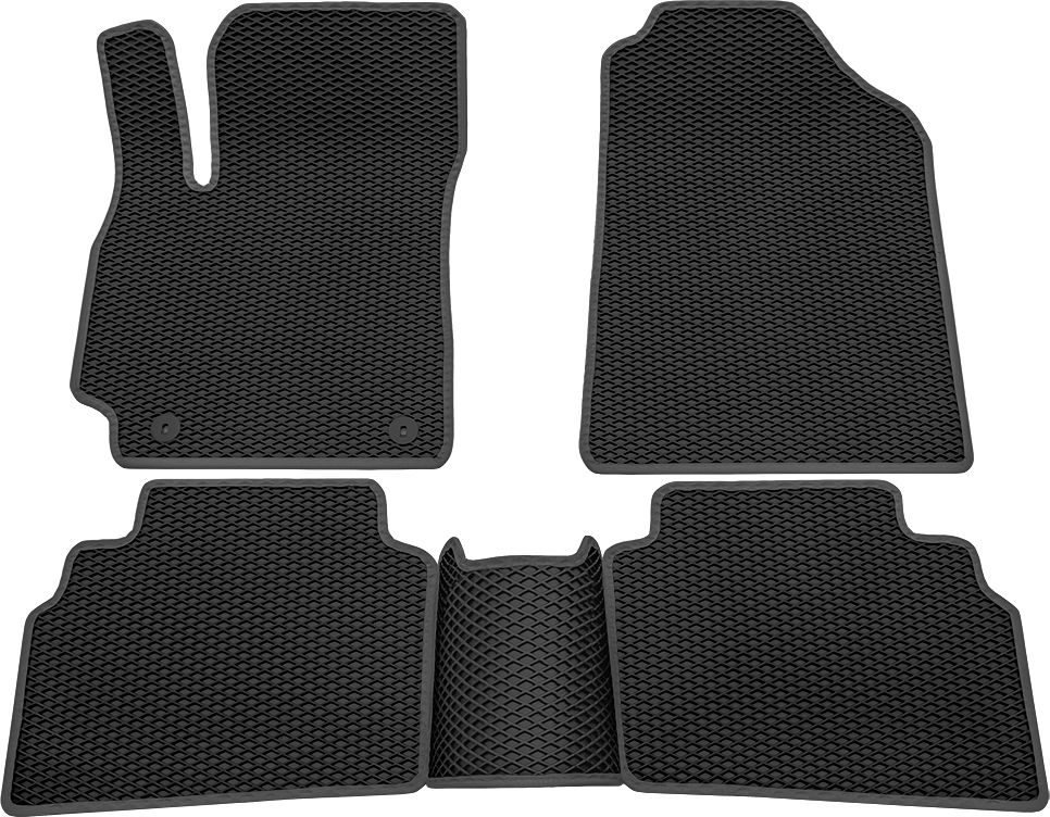 Коврики Rezkon EVA для салона Kia Seltos 2020-2026 Серый кант. Артикул 9021050102