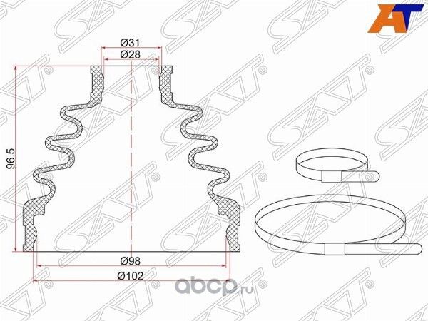 Пыльник шруса внутренний FR NISSAN PATROL Y62  2 (SAT). Артикул BKFD017