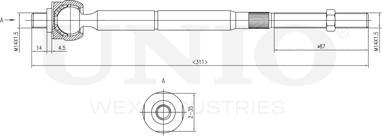 Тяга рулевая (Unio). Артикул SSP-30088