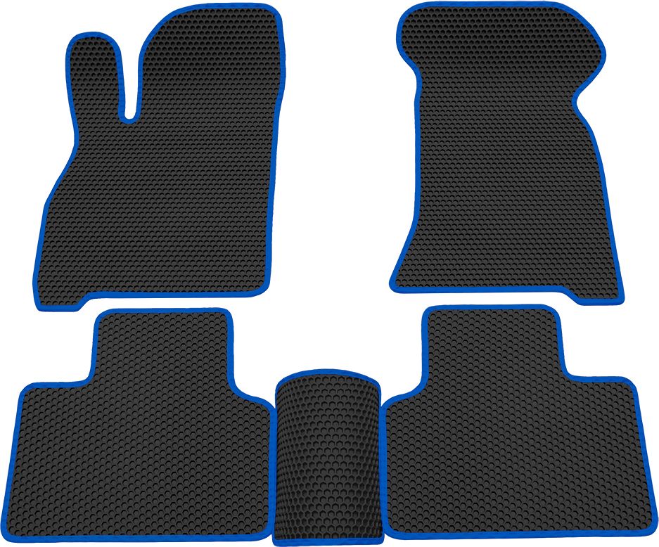 Коврики Rezkon EVA Соты для салона Lada Priora 2170, 2171, 2172 2007-2018 Синий кант. Артикул 9139025103