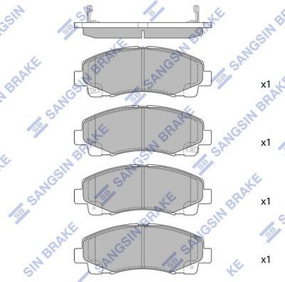 Тормозные колодки Sangsin Hi-Q. Артикул SP1470