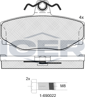Тормозные колодки Icer задние для Volvo V90 I 1997-1998. Артикул 181155-700