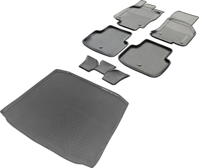 Комплект ковриков Rival для салона и багажника Skoda Octavia A7 лифтбек 2013-2019. Артикул K15101001-4