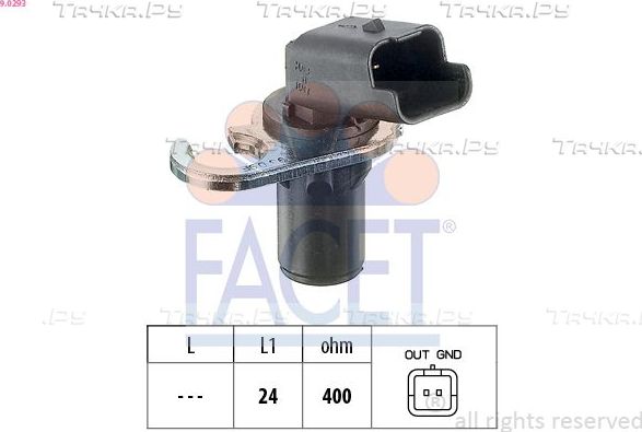 Датчик положения коленвала Facet Made in Italy - OE Equivalent для Citroen C6 2005-2012. Артикул 9.0293