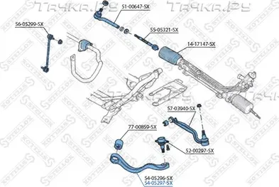 Поперечный рычаг передней подвески Stellox. Артикул 54-05297-SX