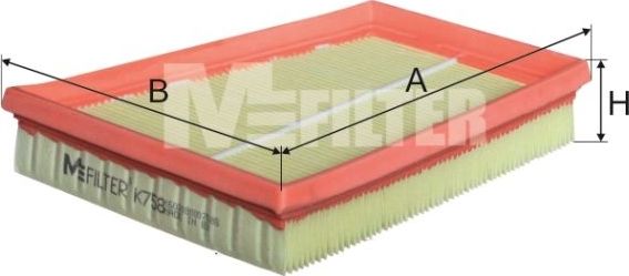 Воздушный фильтр MFilter. Артикул K 758
