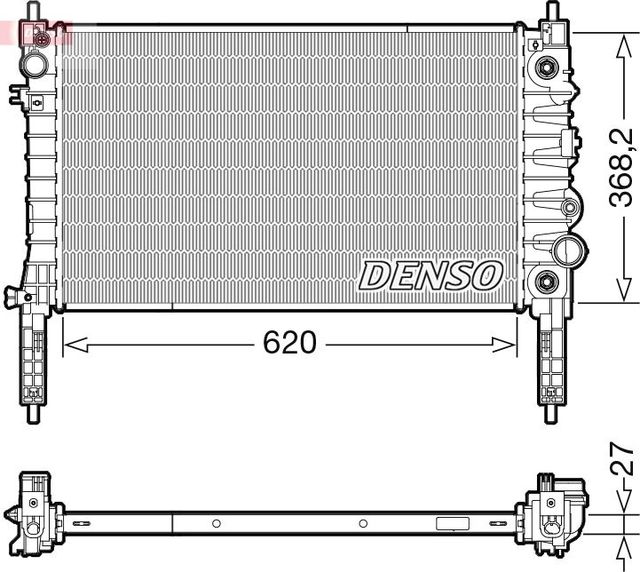 Радиатор охлаждения двигателя Denso. Артикул DRM20119