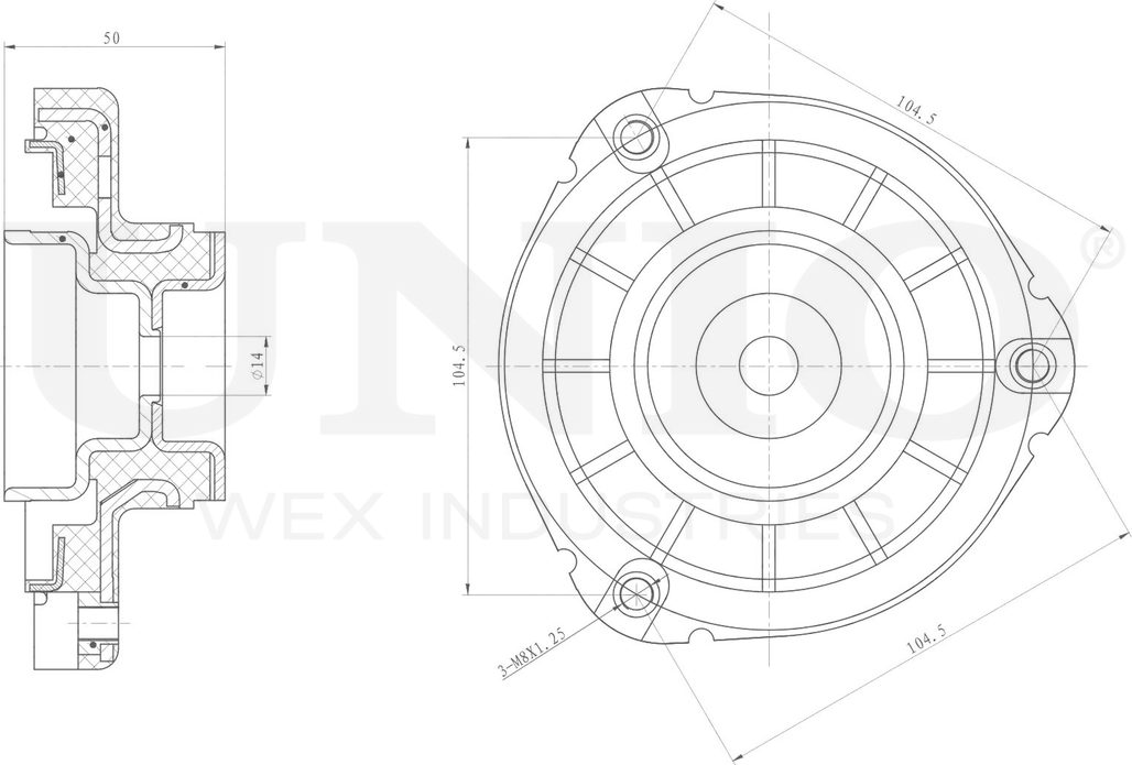 Опора амортизационной стойки (Unio). Артикул RMP-13010