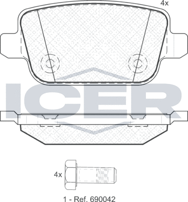Тормозные колодки Icer. Артикул 181801