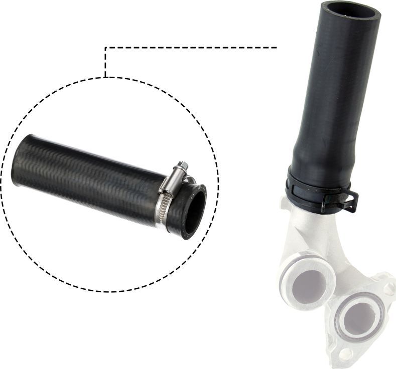 Патрубок печки (шланг отопителя) Gates (EPDM (Этилен-пропиленовый каучук)). Артикул 02-2153