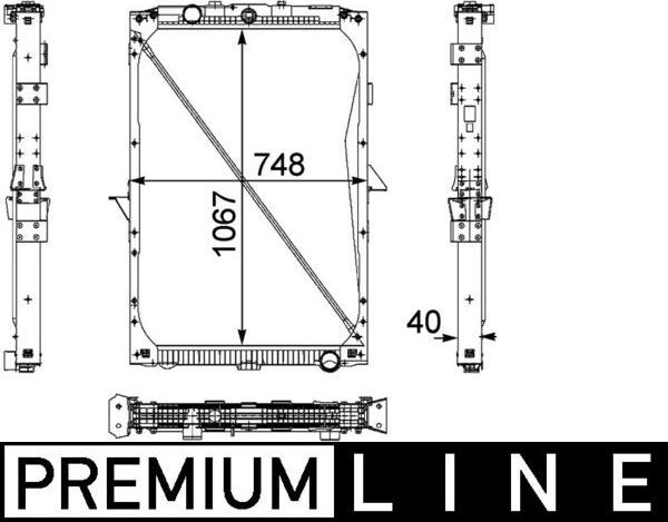 Радиатор охлаждения двигателя Mahle Premium для DAF XF 105 2005-2026. Артикул CR 819 000P
