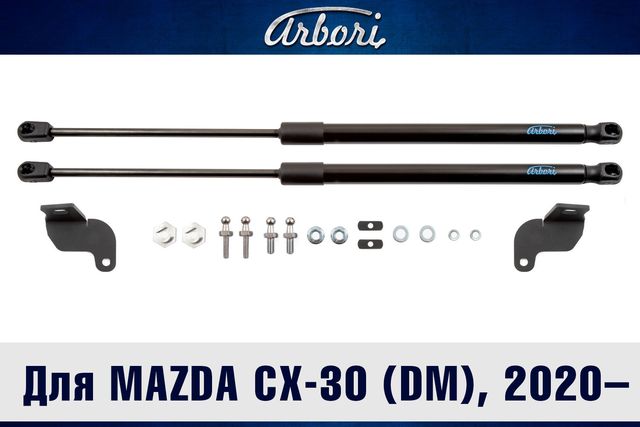 Амортизаторы (упоры) капота Arbori для Mazda CX-30 2020-2026. Артикул ARBORI.HD.027104