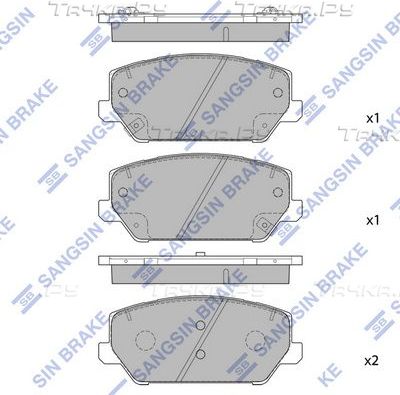 Тормозные колодки Sangsin Hi-Q передние для Kia Optima IV 2015-2026. Артикул SP1906