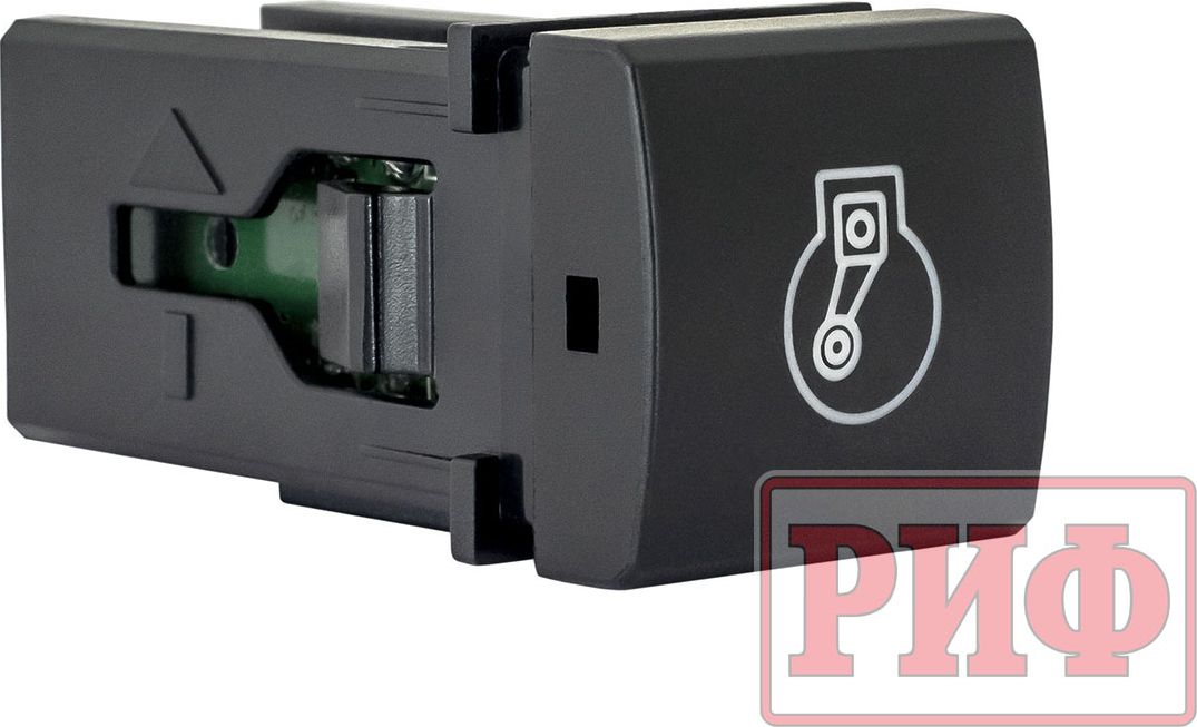 Кнопка РИФ включения/выключения COMPRESSOR 22x22 с голубой подсветкой для Toyota Land Cruiser Prado 150 2009-2026. Артикул RIF22-1-7111404