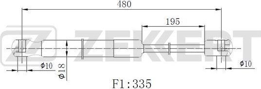 Амортизатор (упор) багажника Zekkert. Артикул GF-2518