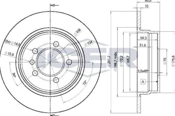Тормозной диск Icer. Артикул 78BD4647-2