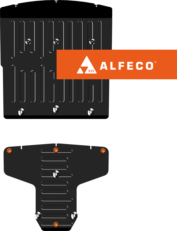 Защита Alfeco для картера и КПП Porsche Panamera I 2009-2016 (2 части). Артикул ALF.50.05