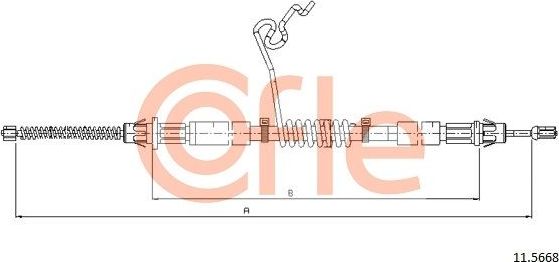 Трос ручника (тросик ручного тормоза) Cofle. Артикул 11.5668