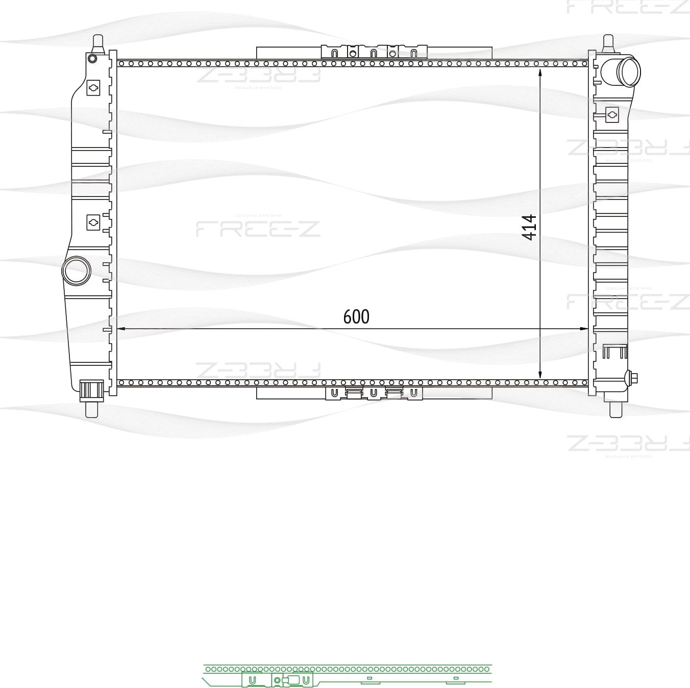 Радиатор GM AVEO/KALOS 05- 1.2/1.4 MT охлаждения (Free-Z). Артикул KK0134