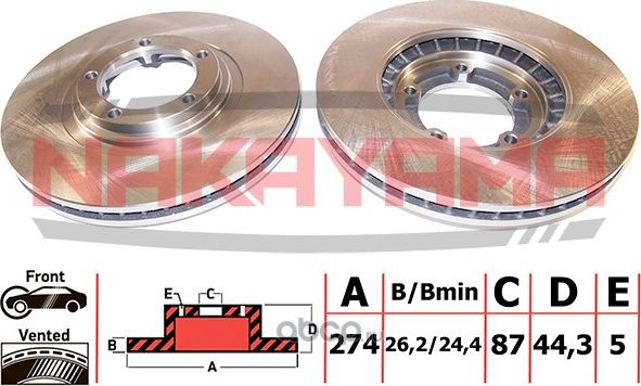 Диск тормозной передний (Nakayama). Артикул Q4943