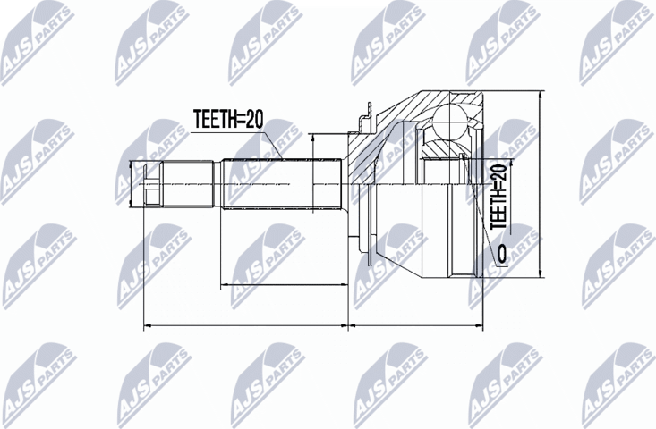Шрус наружный (граната) NTY. Артикул NPZ-FT-025